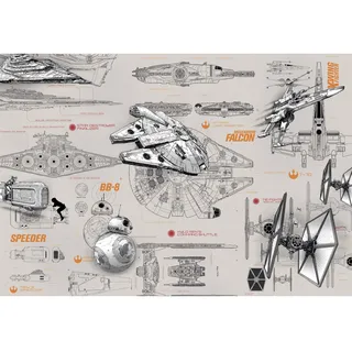 KOMAR Fototapete Star Wars Blueprints 368 cm x 254 cm