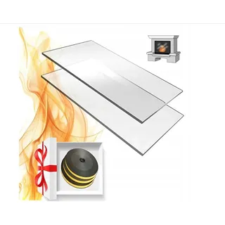 Kaminglas 320 x 320 mm Ofenglas Glas für den Kamin Backofen-Glas Hitzebeständiges Glas 4 mm Starkes Temperaturbeständig bis 800 °C | 32x32 cm