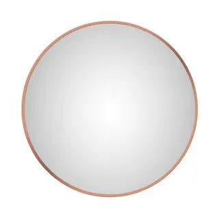 Badezimmerspiegel Badspiegel Talos Noble Ø 60 cm - runder Wandspiegel mit hochwertigem, kupferfarbenen Aluminiumrahmen - Kupfer