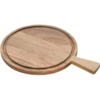 LEONARDO "MATERA", Küchen-Schneidebrett Rund Holz braun,
