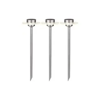 Paulmann 4064161230566 Solarspieß Ufo LED Solar-Gartenleuchte 3er Set 0.2 W Warmweiß Edelstahl, Kla