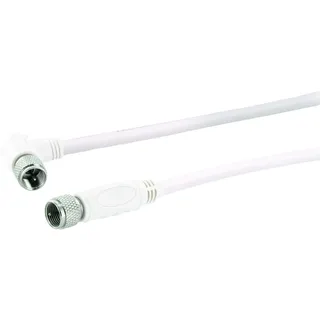 Schwaiger -KVCW15 532- SAT-Antennen-Adapterkabel/ 1,5 m Anschlusskabel/konfektioniert/ 110 dB/hohes Schirmungsmaß/ 4-Fach geschirmt/ 90° F-Winkelstecker > F-Stecker/weiß