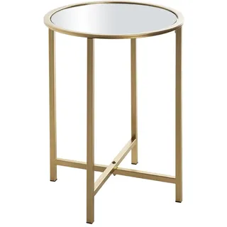 Haku-Möbel Couchtisch - Goldfarben Ø Metall, Glas , rund , eckig, X-Form , 39x53x39 cm , Wohnzimmer, Wohnzimmertische, Couchtische, Couchtische rund