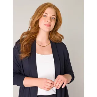 Base Level Curvy Longstrickjacke "Ayla Long" Große Größen, navy dunkelblau