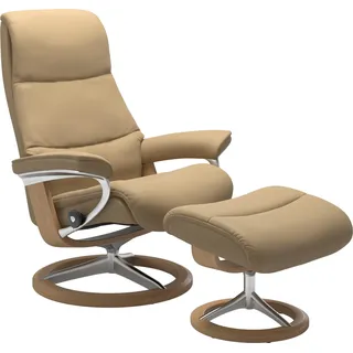 Stressless Relaxsessel "View" mit Signature Base, Größe L,Gestell Eiche, sand paloma
