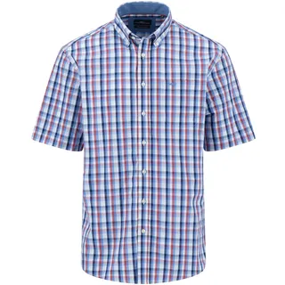 FYNCH-HATTON FYNCH-HATTON, Kurzarmhemd im Karo-Look und mit Button-Down-Kragen, lila