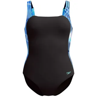 Speedo Shaping Lunalustre Printed Badeanzug - Indigo Glow - UK 38