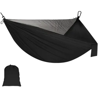 Camping-Hängematte mit Moskitonetz, Tragfähigkeit 300 kg, sehr leichte Reisehängematte mit Aufhängungsseilen und Karabinern