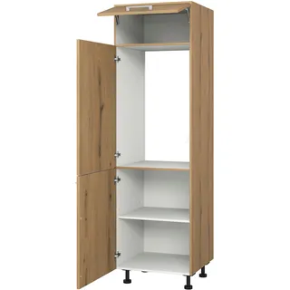 KOCHSTATION Kühlumbauschrank »KS-Trea SK-195-88« Stauraum ober- und unterhalb vom Küchenschrank, Breite 60cm Höhe 195cm, braun