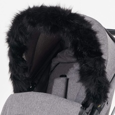 For-Your-Little-One aFHACWA-B7 - Pram Fur Hood Trim kompatibel On Aubert, Farbe Schwarz