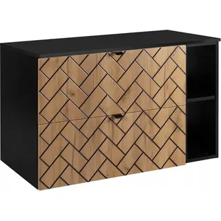 RODAN | Waschbeckunterschrank 100 cm - Braun Matt - Badezimmerschränke - Badmöbel - Waschbecken Unterschränke - Arbeitsplatte - Bücherregal - Braun