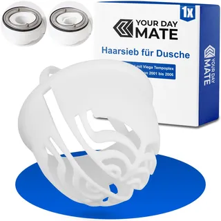 Haarsieb für Dusche, 1 Stück, Weiß, kompatibel mit Viega Tempoplex für Baureihe ab 2001-2006, Ersatz Tauchrohr Haarfang Dusche für Modell 6958.96, 625 221, Haarfilter Siebeinsatz Duschablauf Siphon