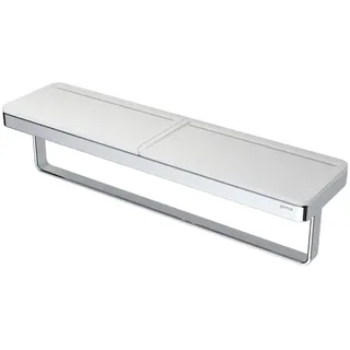 Geesa Frame Ablage mit Handtuchhalter, Messing/Kunststoff, Farbe: Weiß/Chrom, 420 x 105 x 108 mm
