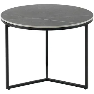 Livetastic Beistelltisch , Grau, Schwarz , Metall, Keramik , rund , 60x45x60 cm , Wohnzimmer, Wohnzimmertische, Beistelltische, Beistelltische Metall