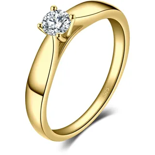 JewelryPalace Zirkonia Verlobungsring Eheringe Promise Ring Silber 925 Damen, Solitär Silberringe Trauringe Damenring Hochzeitsringe Antragsring Entouragering Ringe, Damen Schmuck Vergoldet 48