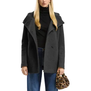 QS Kurzmantel in Wolloptik mit Kapuze