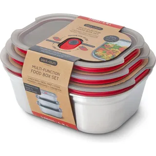 Black and Blum BLACK+BLUM Multifunktions-Boxen Lunchbox Edelstahl Set 0,6 + 0,9 + 1,2 Liter