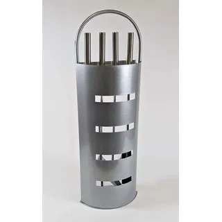 Elegantes 4-teiliges Kaminbesteck Edelstahl matt gebürstet – Normal