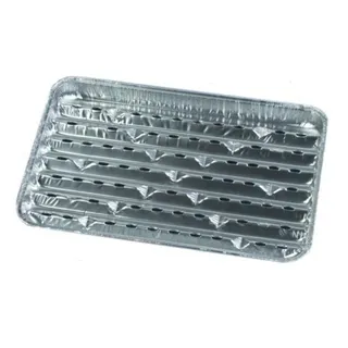 Papstar Grillschale 34,5 cm x 22,5 cm Aluminium silber