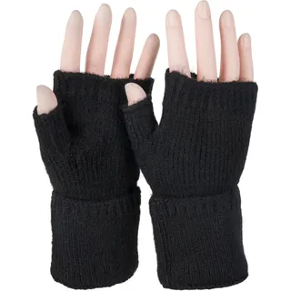 styleBREAKER Strickhandschuhe "Fingerlose Strickhandschuhe Einfarbig" 1 Stk., schwarz
