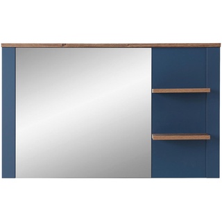 Mid.you Wandspiegel , Blau, Eichefarben , Glas, Holzwerkstoff , rechteckig , 130x80x17 cm , Ablage , Garderobe, Garderobenspiegel