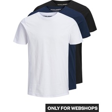 Bild Jack - Jones Herren T-Shirt Vorteilspack JJEORGANIC BASIC TEE O-NECK, Kurzarm, Bio-Baumwolle Weiß/Marineblau/Schwarz S