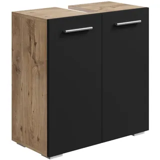 Badplaats Waschbeckenunterschrank Jupiter 60 x 60 x 30 cm Kastanien Eiche / Schwarz