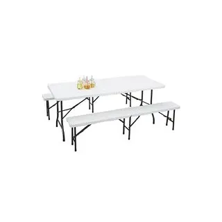 Garden Pleasure Sitzgruppe Mufaro, dunkelgrau Kunststoff, Metall, 3-teilig