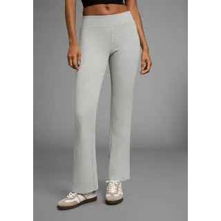 Stretch-Hose LAURA SCOTT, Damen, Gr. 46, N-Gr, grau (anthrazit), Jersey, Obermaterial: 95% Baumwolle, 5% Elasthan, unifarben, bootcut fit lang, Hosen Stretch-Hose, Elastischer Baumwollmix mit bequemem Sitz und weitem Bein
