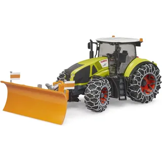 Bruder 03018 - Claas Axion 950 mit Schneeketten und Räumschild grün 1:16