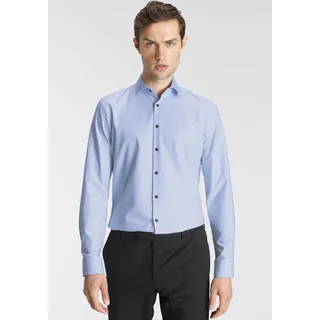 Olymp Businesshemd »No. Six 24/Seven super slim« Jersey-Hemd, blau