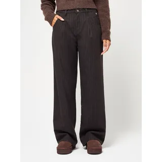 Bundfaltenhose GANG "94SILVIA WIDE", Damen, Gr. 31, N-Gr, braun stripe, Web, Obermaterial: 65% Polyester, 33% Viskose, 2% Elasthan, gestreift, weit lang, Hosen Bundfaltenhose, mit hoher Taille