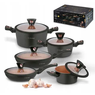 Starke Pro Dark Copper Kochgeschirr-Set Marmorbeschichtet, 10 Teile