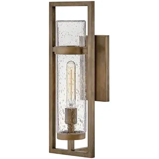 Außenlampe Wandleuchte IP44 h: 51 cm Glas Aluminium in Bronze Antik E27 Vintage