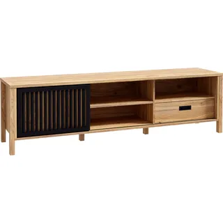 Forte Jytana TV-Schrank 174,8 cm Mauvella Eiche Holzdekor/Schwarz Holzwerkstoff
