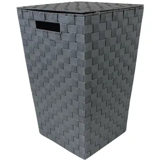 JVL Wäschekorb, konisch, Grau, versenkte Griffe