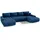 Wohnlandschaft mit Schlaffunktion Dhaka U, Dunkelblau , Blau , Textil , U-Form , 185x85x350 cm , Wohnzimmer, Sofas & Couches, Wohnlandschaften, Wohnlandschaften in U-Form