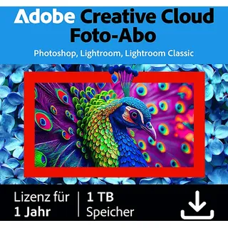 Adobe Creative Cloud Foto-Abo für 1 Jahr | inkl. 1 TB | Photoshop + Lightroom | Win/MAC