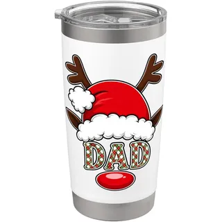 Rentier Weihnachtsmannmütze Papa Weihnachten Familie Matching Doppelwandiger Edelstahl-Thermobecher