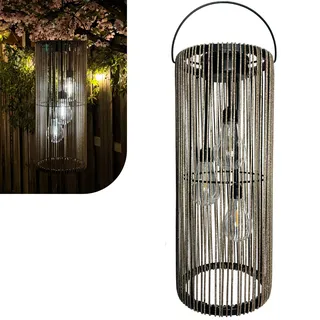 Gadgy Solarlanterne für Außen Rattan Optik - Hängend oder Tischlampe - Solarlampen für Außen – Deko Solarleuchte Terrasse Balkon Outdoor – Gartendeko LED Tischleuchte