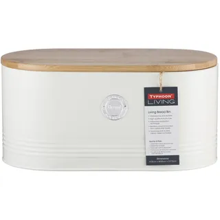 Typhoon Typhoon, Edelstahl-Brotkasten „Living“, cremefarben, mit Deckel aus Bambus, Creme
