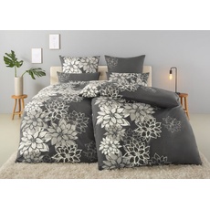 Bild von Bettwäsche »Susan in Gr. 135x200 oder 155x220 cm«, (2 tlg.), in verschiedenen Qualitäten, romantische Bettwäsche mit Blumen, grau
