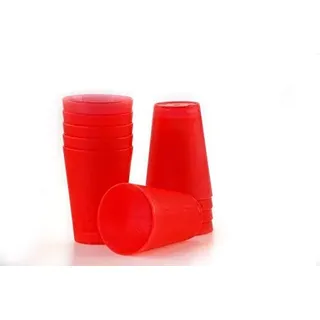 S&S-Shop 40 Plastik Trinkbecher 0,4 l - rot - Mehrwegtrinkbecher/Partybecher/Becher