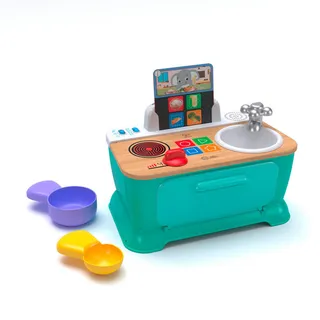 Hape Kinderküche , Multicolor , Holz, Kunststoff, Holzwerkstoff , 6-teilig , vollmassiv, Sperrholz , 27.5x24x17.5 cm , Reach, EN 71 , Geräuscheffekte, Musik, Lichteffekte, mit Knöpfen , Spielzeug, Holzspielzeug