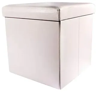 Echtwerk Hocker mit Stauraum, Store Cube EW-SW-0440 weiß, Kunstleder, 1 St.