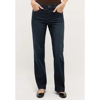 Straight-Jeans ANGELS "Lara", Damen, Gr. 42, Länge 32, rinse night blau used, Denim/Jeans, Obermaterial: 89% Baumwolle, 8% Polyester, 3% Elasthan, Jeans Straight-Jeans, Wide Leg