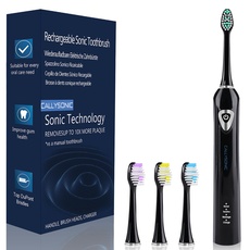 CallySonic H31 Schall Elektrische Zahnbürste für Erwachsene, Schallzahnbürste mit 4 Ersatzbürsten, 3 Modi, 60 Tage Verwenden, Kostenloser Ersatz bei Qualitätsproblemen Innerhalb von 3 Jahren