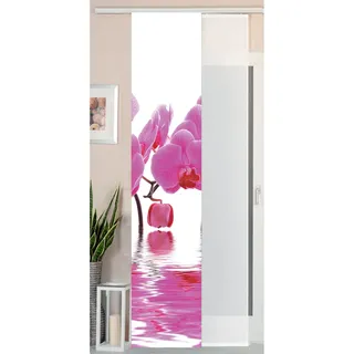 Gardinenbox Schiebegardine Klettband 245 x 45 cm Orchidee Pink 2er Set