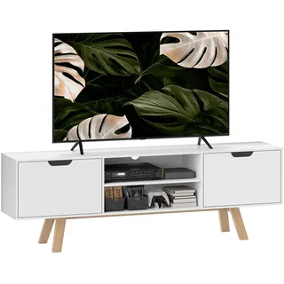 Homcom TV-Schrank Lowboard 150 x 39 x 50 cm Weiß MDF