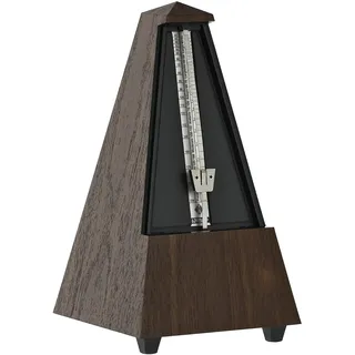 Wittner Metronom Taktell Pyramidenform System Maelzel Serie 855 - Kunststoffgehäuse - Mit Glocke - Nussbaum-Maserung - Mechanisch zum Aufziehen - Keine Batterien erforderlich - Made in Germany